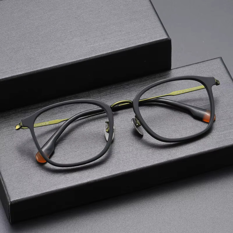 FIRADA G-808-C Korrektionsbrille, Vollrand, Titan, Acetat, Unisex, schwarz - Bild 3