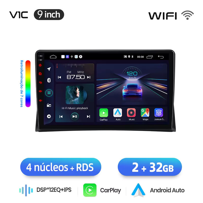 Junsun 8-Kern Android Autoradio mit Carplay und Android Auto für VW Multivan T5 2003-2015 in Schwarz mit GPS und DSP Touchscreen - Bild 7