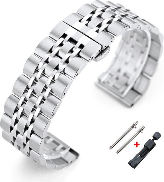 Crazyband Uhrenarmband Edelstahl, Silber, Unisex - Bild 1