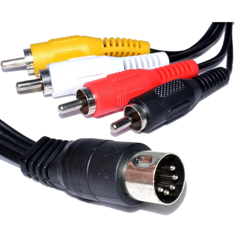 BSN Audiokabel mit 5-Pin-DIN-Stecker auf 5-Pin-DIN-Buchse und 4 x RCA-Phono-Stecker, Längen: 50 cm und 150 cm - Bild 2