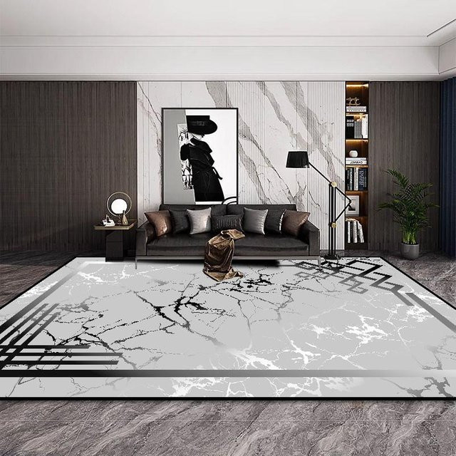 JGJG Luxuriöser Teppich im europäischen Stil, Gold und Grau, Waschbar, B x T: 200 x 250 cm - Bild 1