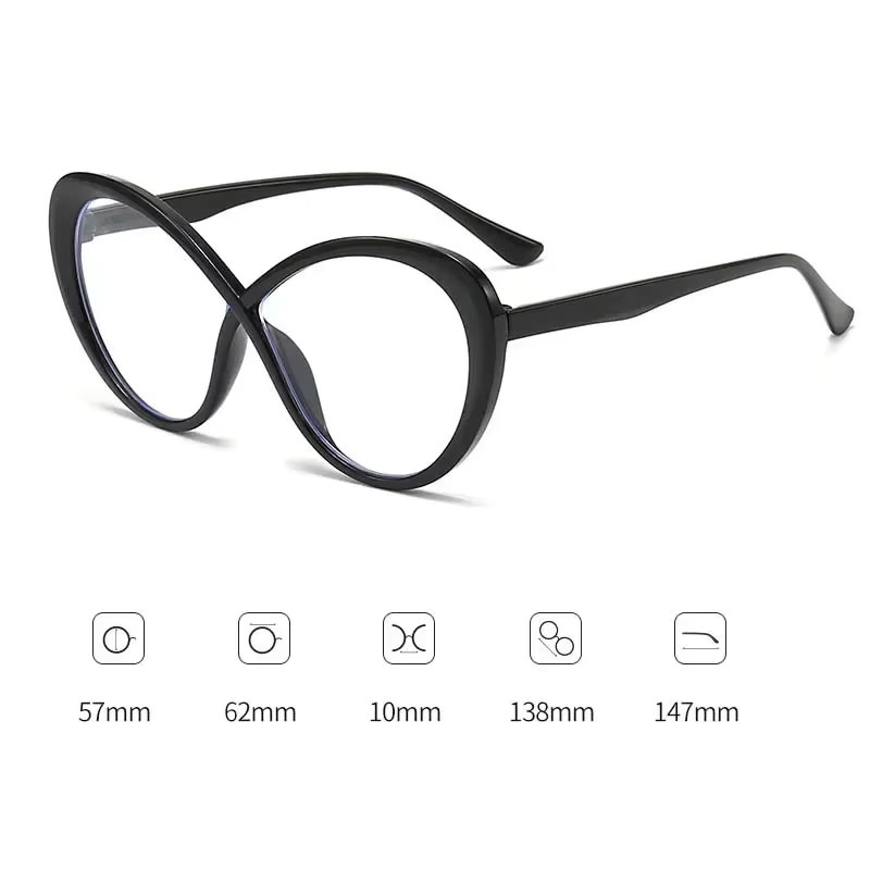 ERIKOLE Lesebrille Cat Eye, Vollrand, Kunststoff, Schwarz, Damen, Blaulichtfilter - Bild 3
