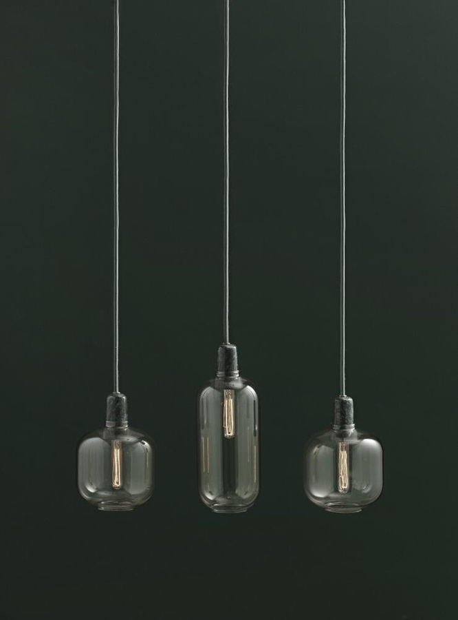 Normann Copenhagen Amp Hängeleuchte in Weiß mit Glas und Marmor, E14 Fassung - Bild 2