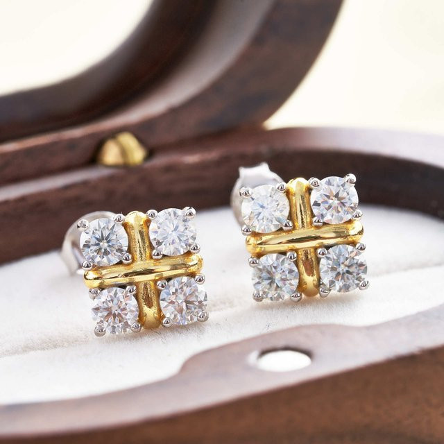 BIJOX STORY Ohrringe, 925 Silber, Moissanite, Damen - Bild 1