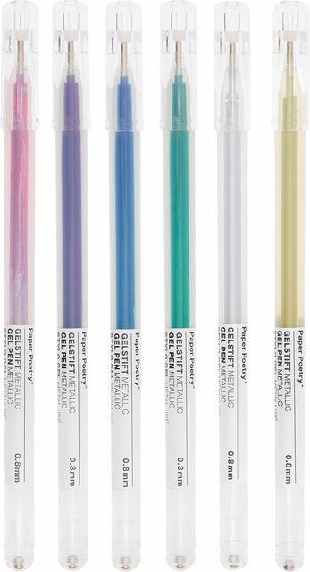 Rico Design Paper Poetry Metallic Gelstifte Multicolour 6 Stück 0,8 mm - Bild 1