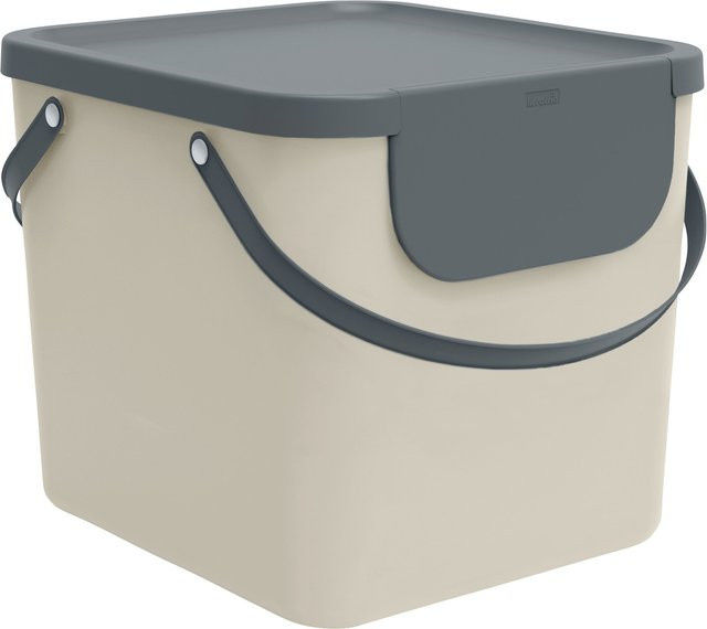Rotho Recycling-Müllsystem Albula mit Klappdeckel, 40 l, beige - Bild 1