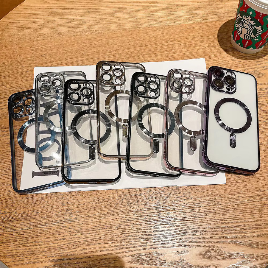Caynes Magnetische Acryl Schutzhülle für iPhone 13 12 11 14 Pro Max Plus Transparent und Stoßfest - Bild 3