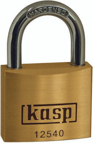 KASP Vorhängeschloss K12560A1 aus Messing in Goldgelb mit 60 mm Durchmesser und gleichschließendem Schlüsselschloss - Bild 1