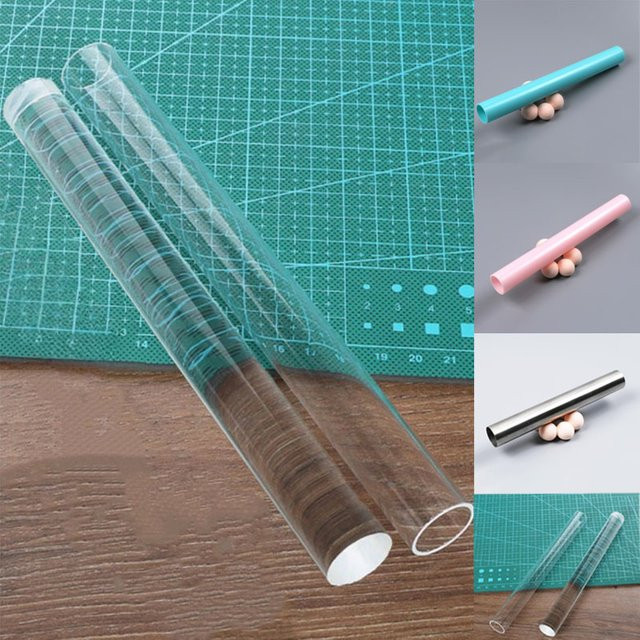 Acryl-Teigroller aus transparentem Kunststoff als Modellierwerkzeug für Polymer Clay und DIY-Bastelarbeiten - Bild 1