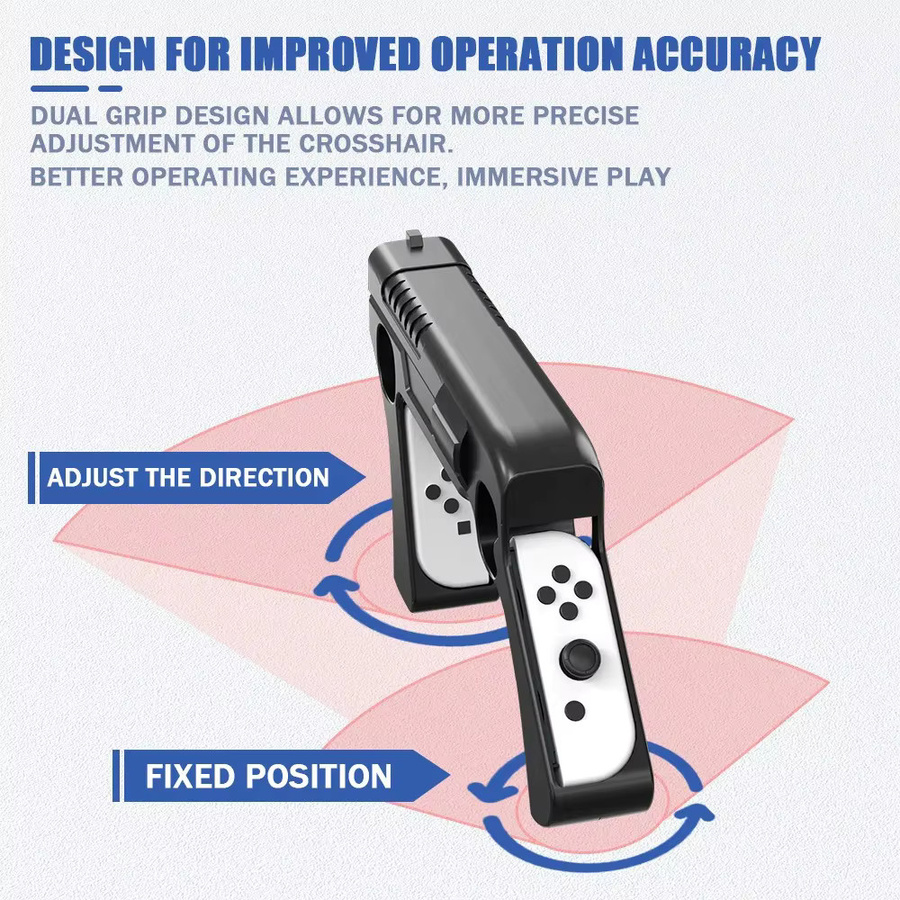 Schießspiel-Griffhalterung für Nintendo Switch OLED mit Somatosensorischer Pistole in Weiß - Bild 3
