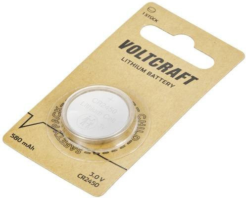 Voltcraft Knopfzelle CR2450 3V Lithium in Silber mit 580 mAh - Bild 1