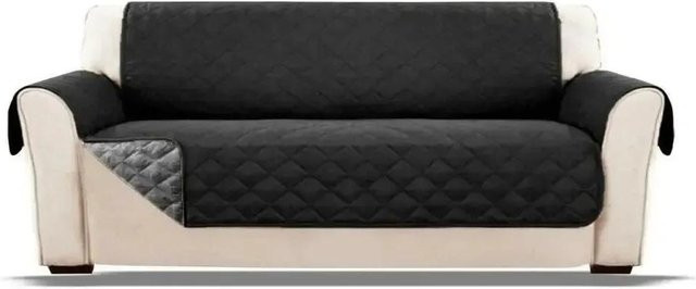 Wasserdichter und gesteppter Sofabezug in Schwarz für Sessel und Sofas mit rutschfester Oberfläche - Bild 1