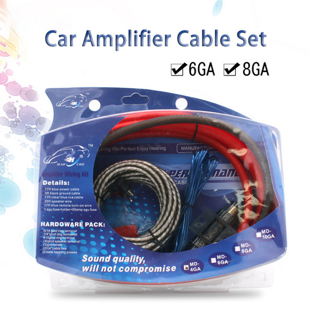 6/8GA Auto Verstärker Kabel Set mit 60AMP Sicherung für Subwoofer Stromkabel Installation Kit zur Fahrzeugmodifikation - Bild 1