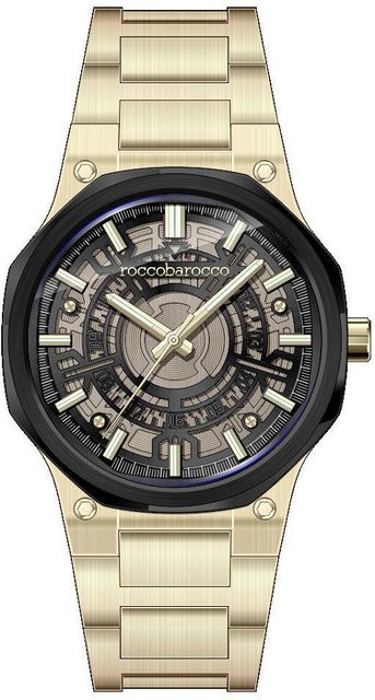Rocco Barocco Herrenuhr, Quarz, Edelstahl, Gold, 40 mm - Bild 1
