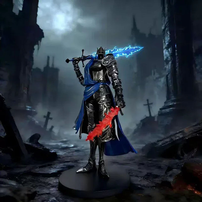 Bandai Twin Moon Knight Actionfigur in Schwarz, 21 cm Höhe, Sammlermodell als Schreibtisch-Dekoration - Bild 1