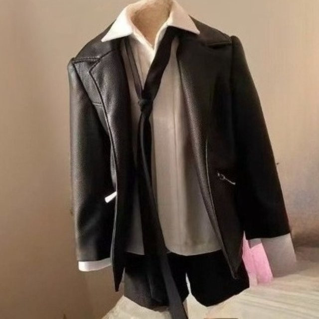 CANDY SISTER Puppenkleidung-Set Leder-Uniform-Set, Zubehör, Schwarz - Bild 1