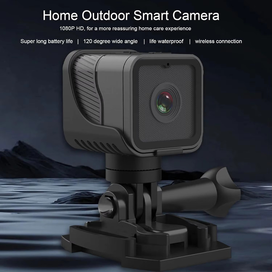 Tragbare 1080P HD Action-Cam mit WiFi und Hotspot, wasserdichte Sportkamera mit Anti-Shake-Funktion für Motorrad und Fahrrad, Schwarz - Bild 2