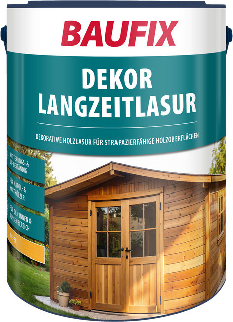 Baufix Dekor-Langzeitlasur Kiefer in Braun mit seidenglänzendem Finish - Bild 1