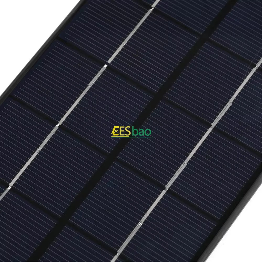 EESBAO USB Solar Panel 5W 5V Tragbares Polysilizium Solar Ladegerät Schwarz - Bild 4