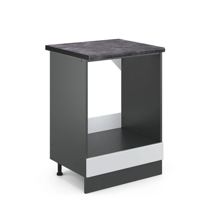 Vicco R-Line Herdbauschrank in Weiß Hochglanz und Anthrazit, Breite: 60 cm, Höhe: 81,6 cm, Tiefe: 60 cm - Bild 2