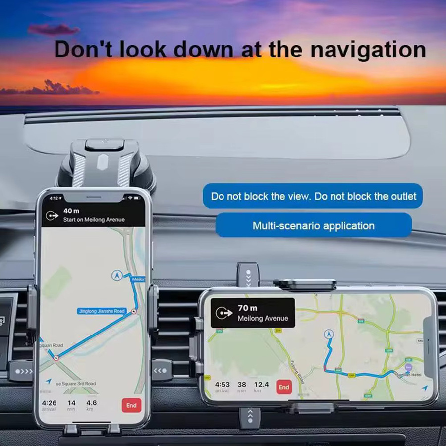 Universelle Auto Handyhalterung für Dashboard und Windschutzscheibe in Schwarz zur GPS Navigation - Bild 5