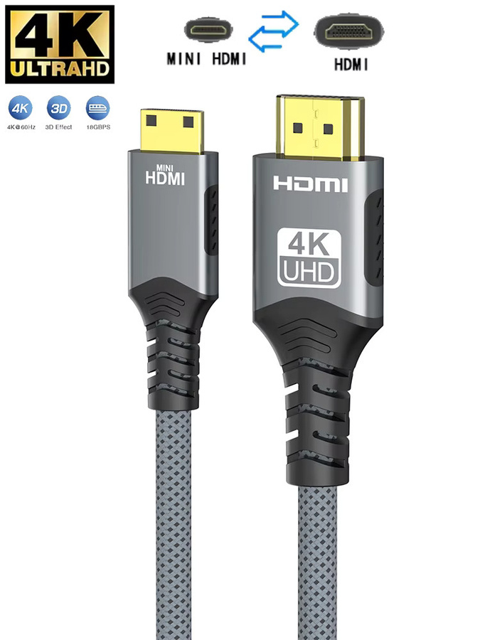 FDBRO HDMI zu Mini HDMI Kabel 4K @ 60Hz High-Speed bi-direktional geflochtenes Adapterkabel für HDTV, Tablet und Kamera - Bild 6