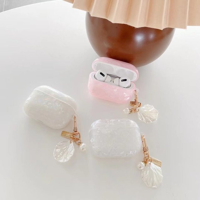 Apple AirPods 1 und 2 Schutzhülle Pink Floral Girls Cover mit Schlüsselanhänger - Bild 1