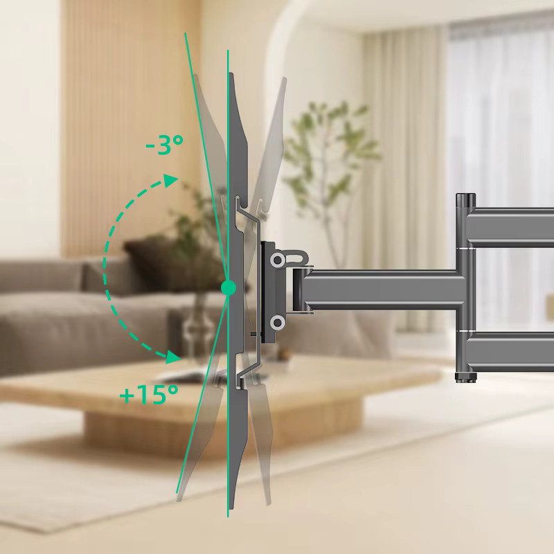 BEISHI Full Motion TV-Wandhalterung für 26–55 Zoll, schwarz, drehbar und neigbar mit langem Arm und 70 cm Verlängerung, max. VESA 400 x 400 mm - Bild 4