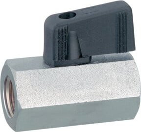 BEE Flügel-Kugelhahn Baureihe 35 aus Messing mit IG/AG 1/4 Zoll in Schwarz und Silber - Bild 1