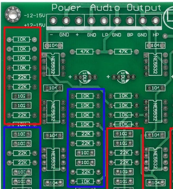 FARAJIAJ DIY-Kit Vorverstärker mit NE5532 Op und einstellbarem Drei-Wege-Frequenzweichenfilter für Höhen, Mitten und Bässe in Grün - Bild 1