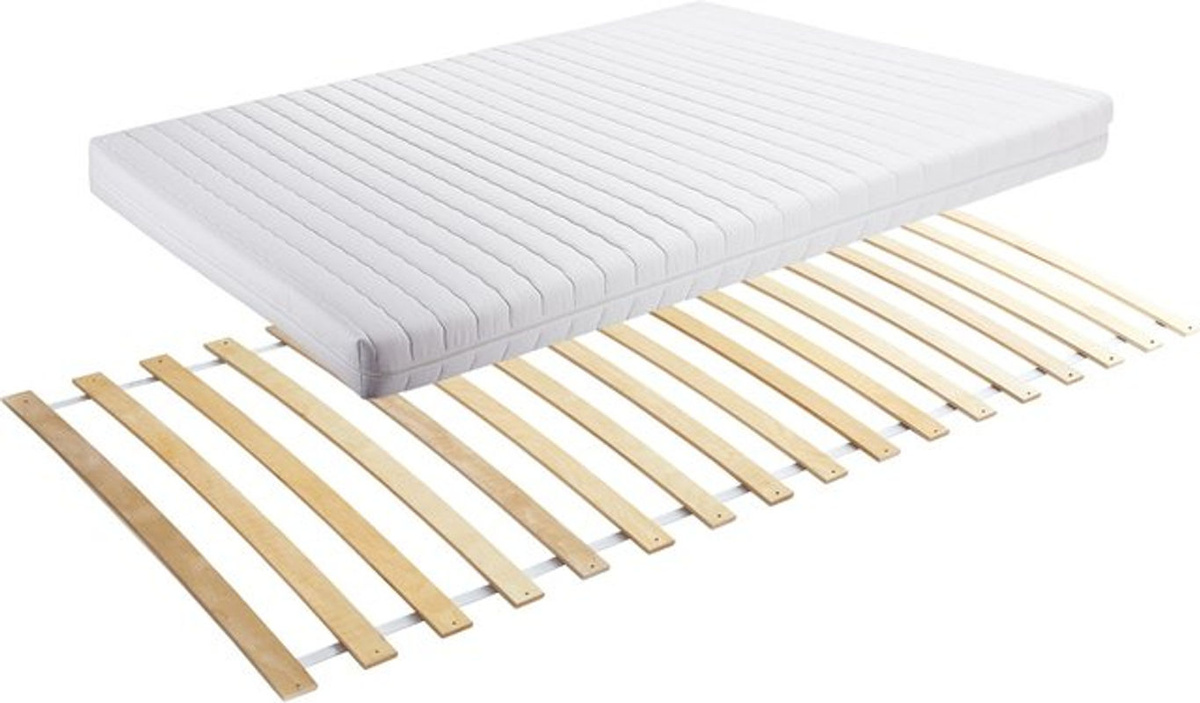Ticaa Set aus Rollrost aus Birkenholz und MedAllergen Kindermatratze, Farbe Weiß, B/T/H: 90 x 200 x 16 cm - Bild 2