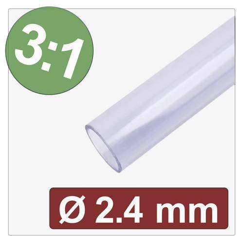 Quadrios 25CA639 Schrumpfschlauch mit Kleber Transparent Durchmesser: 2,4 mm, Schrumpfrate 3:1 - Bild 1
