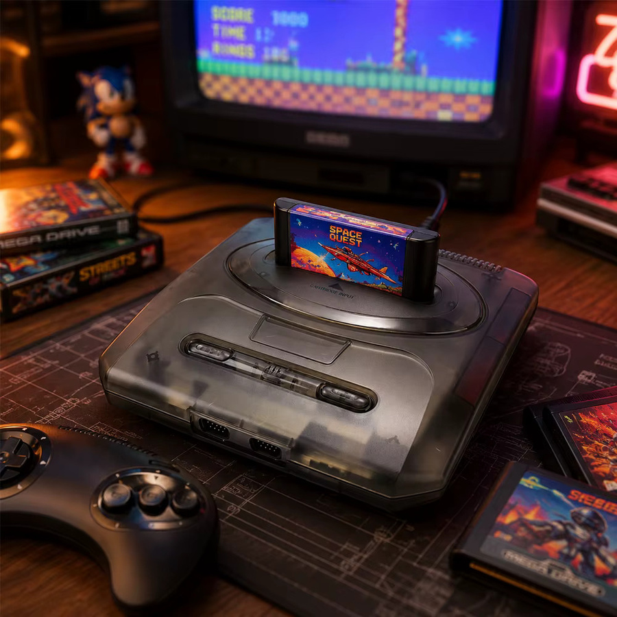 LinkRetro Transparente ABS-Ersatzhülle für Sega Genesis 2 / MD2 Spielkonsole - Bild 2