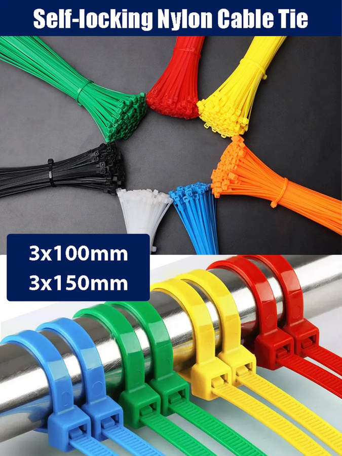 EVSOLAR Set aus 3 selbstsichernden Kunststoff-Nylon-Kabelbindern in Mehrfarben, Länge: 200 mm, verstellbare Befestigungsbänder für die Gartenarbeit - Bild 6
