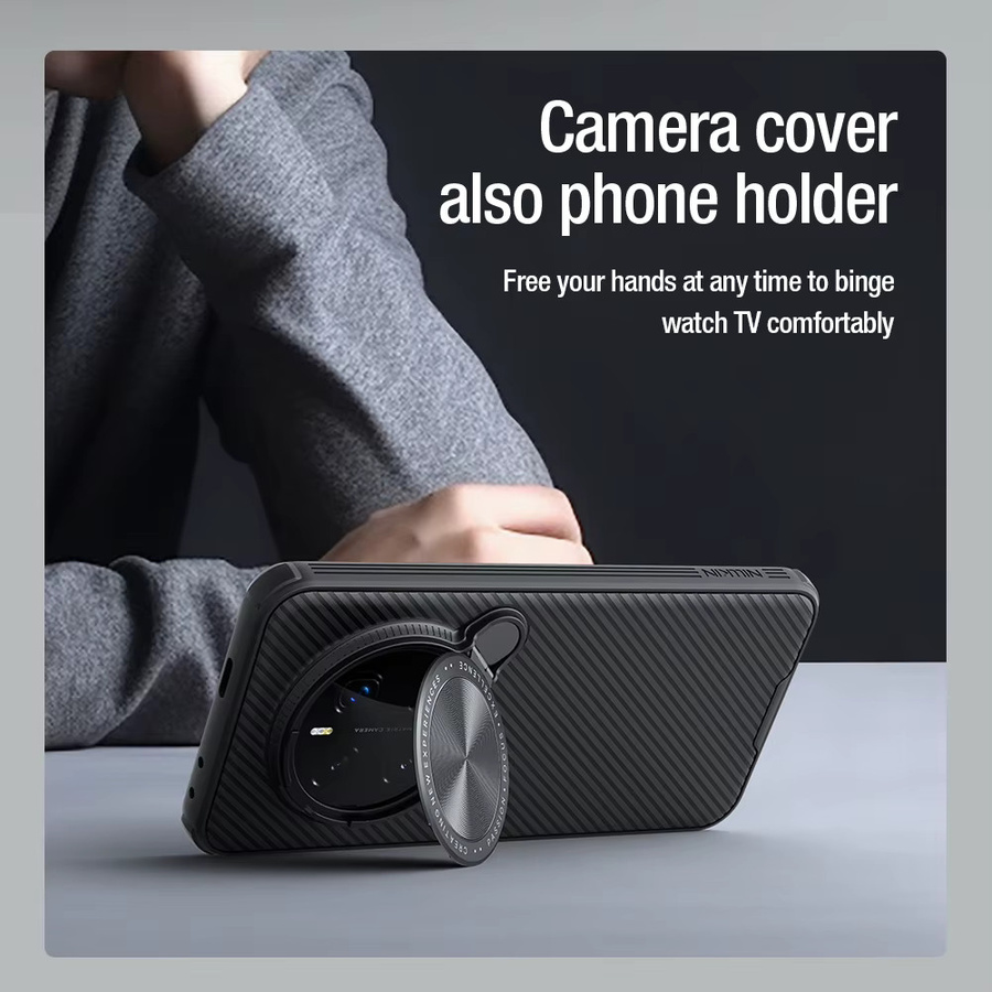 NILLKIN CamShield Prop Magnetische Schutzhülle für Honor Magic 7 Pro mit faltbarem Kameraschutz und Lenk-Ständer in Schwarz - Bild 3