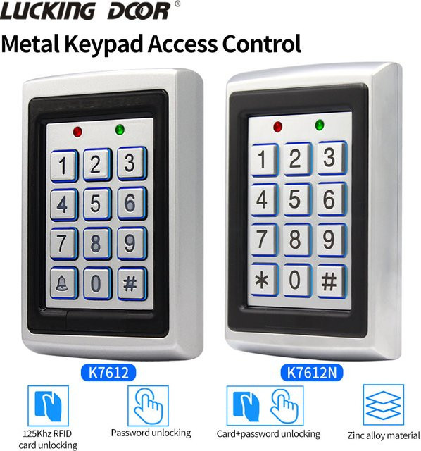 LUCKING DOOR Metall RFID Tastatur Leser mit LED Hintergrundbeleuchtung für 125kHz Zugangskontrollsysteme - Bild 1