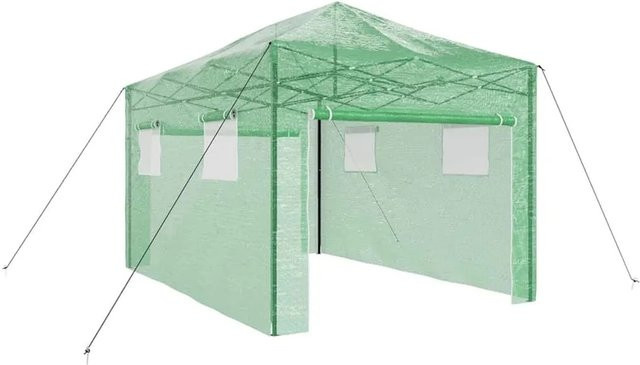 vidaXL Gewächshaus mit Pop-up-Rahmen aus Eisen in Grün, B/T/H: 430 x 290 x 315 cm - Bild 1