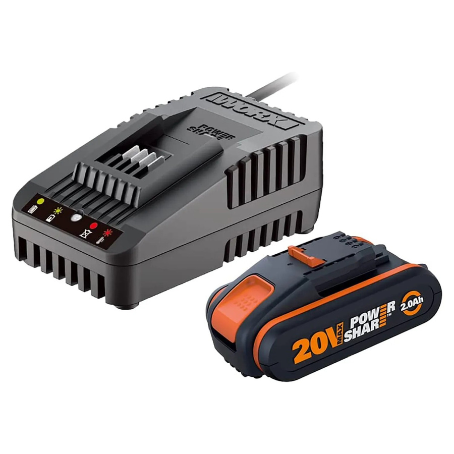 Worx PowerShare WA3601 Akku und Ladegerät Set, 20V 2Ah, schwarz/orange - Bild 2