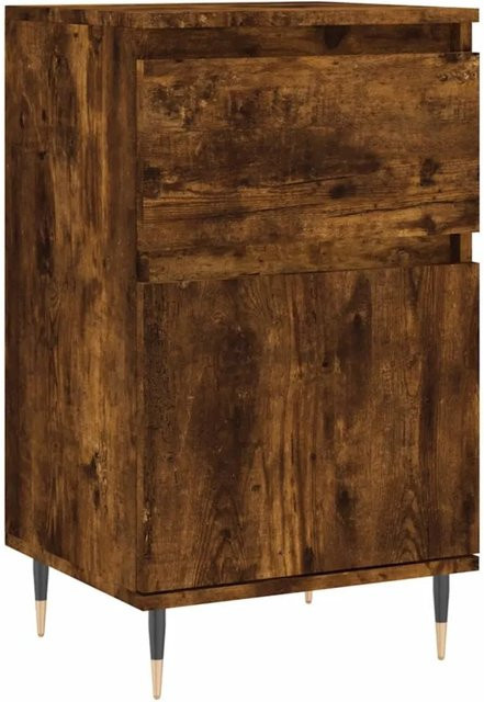 vidaXL Sideboard Räuchereiche in Braun aus Holzwerkstoff und Eisen, B/T/H: 40 x 35 x 70 cm - Bild 1