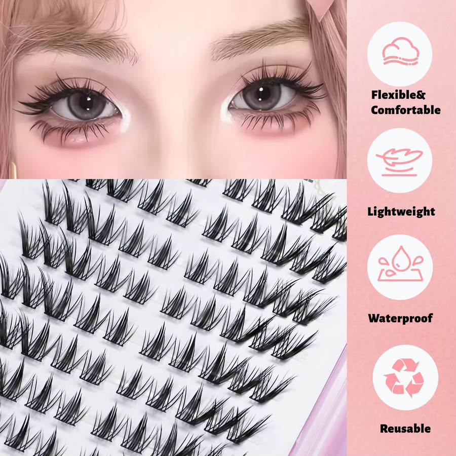 Marks Future Falsche Wimpern, 240 Stück, C-Locken, Schwarz, Unisex - Bild 2