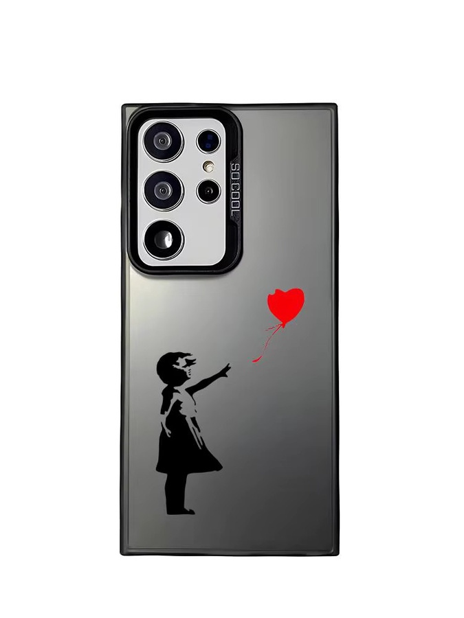 Silberne Silikon Schutzhülle im Banksy Kunst Design für Samsung Galaxy S25 S24 S23 S22 S21 S20 Ultra - Bild 4