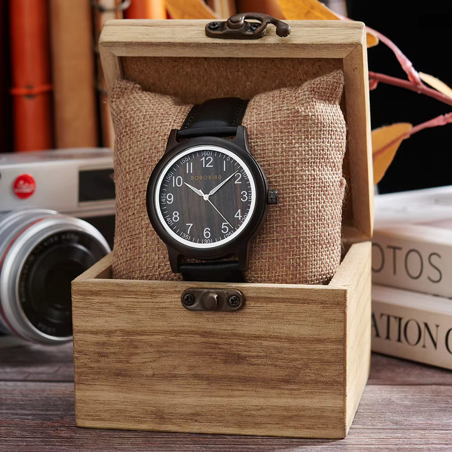 BOBOBIRD Uhren-Set, Quarz, Holz, Schwarz, Unisex - Bild 3