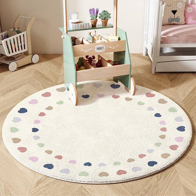 Runder Plüschteppich Lodestar mit buntem Blumenmuster, weich und rutschfest, Multicolour, Durchmesser: 40 cm - Bild 1