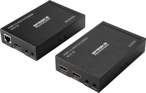 SpeaKa Professional SP-HDE-300 HDMI Extender über RJ45 Netzwerkkabel in Schwarz mit 60 m Reichweite - Bild 1