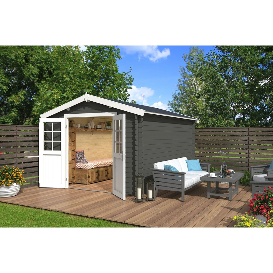 Lasita Gartenhaus Norah Maja in Grüngrau, B/T/H: 307,2 x 400 x 233,7 cm - Bild 2