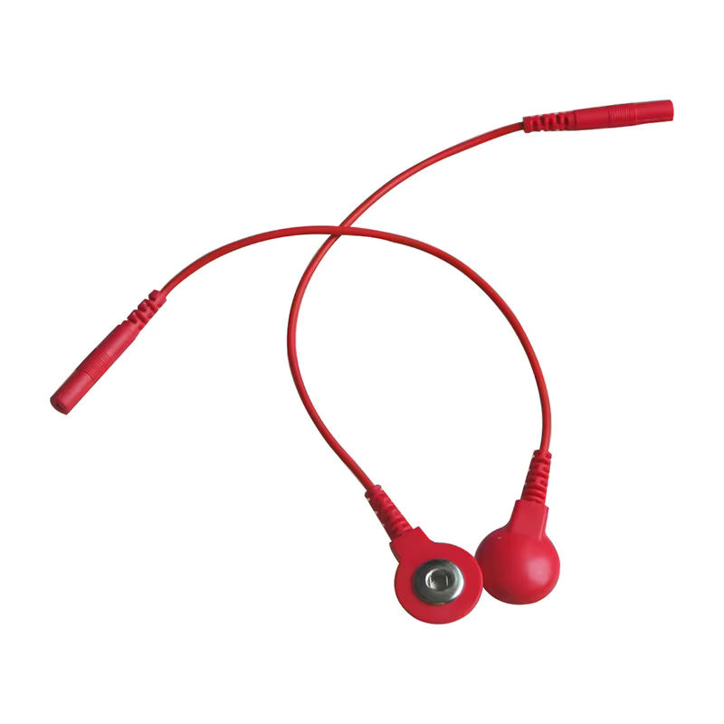 KuZHEN Elektrodenkabel Set mit 3,5 mm Stecker und 2 mm Schnappverschluss für TENS/EMS Massagegeräte in Schwarz und Rot - Bild 5