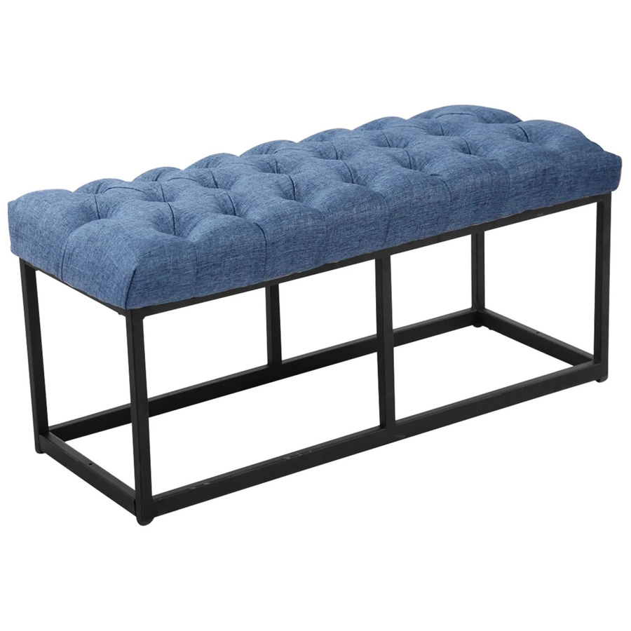 DELUKE Sitzbank MEXICO Polsterbank aus Stoff in Blau, B/T/H: 100 x 38 x 46 cm - Bild 2