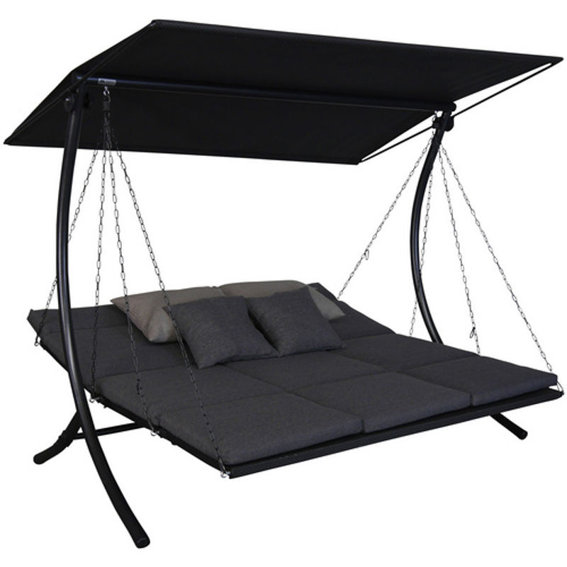 Angerer Hollywoodschaukel Swing Smart Stone 3-Sitzer in Grau mit Textilene Gewebe und Auflagen, B/T/H: 240 x 160 x 145 cm - Bild 2