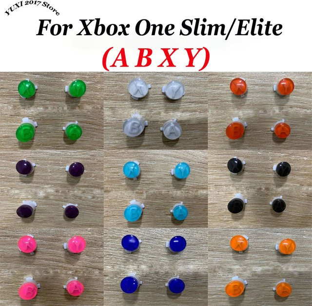 Microsoft Ersatz-ABXY-Tasten für Xbox One Slim und Elite Controller, DIY-Mod-Kit für Gamepads in Transparent Blau - Bild 1