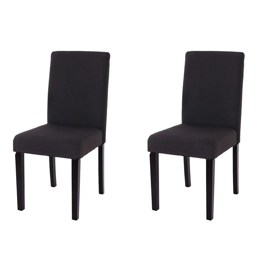 MCW Esszimmerstuhl Littau 2er-Set aus Textil in Schwarz mit dunklen Beinen - Bild 3